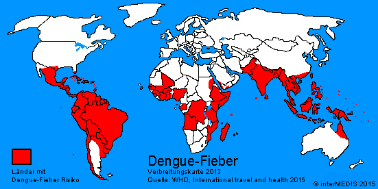 Dengue-Fieber Verbreitung