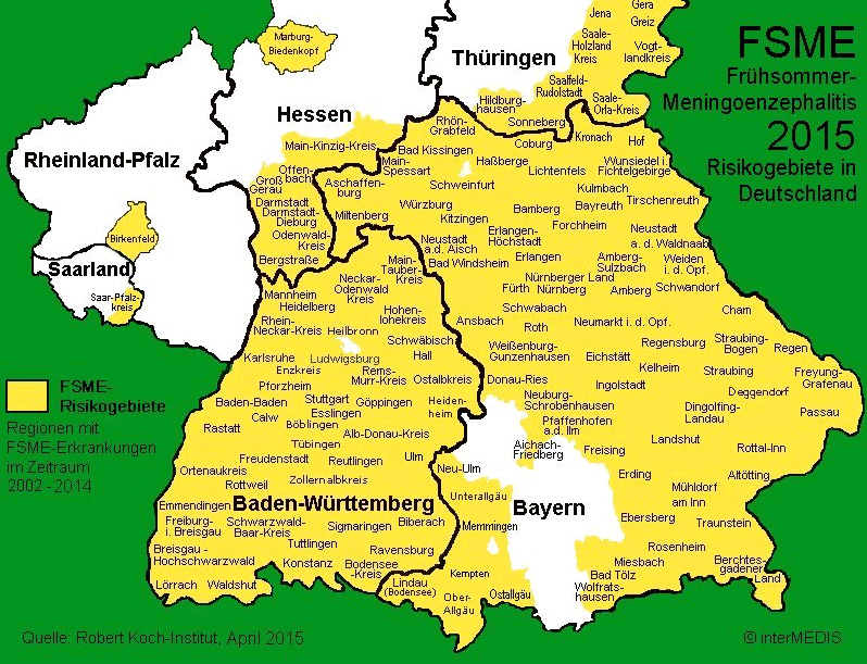 FSME Verbreitung in Deutschland